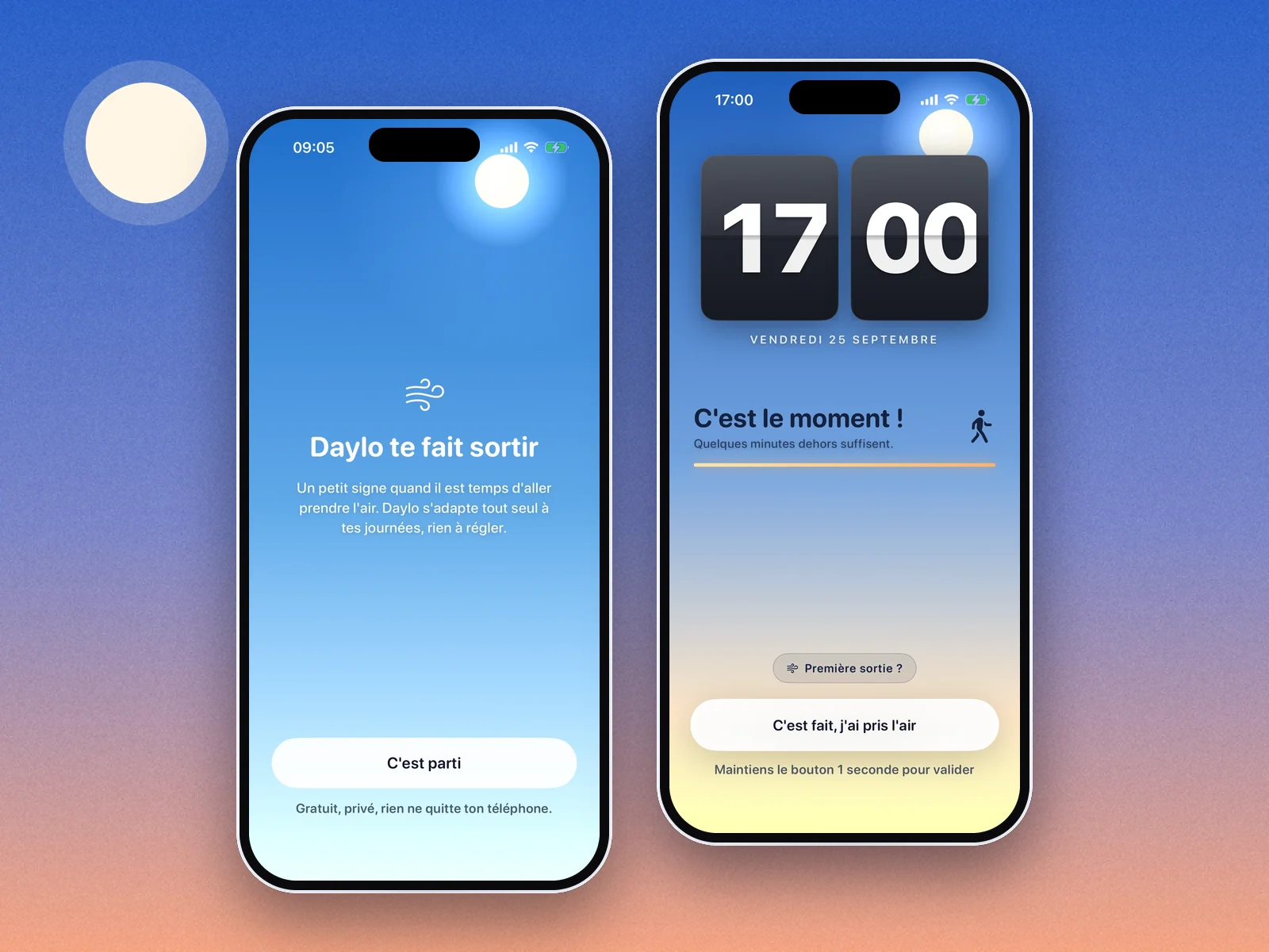 Daylo screens on iPhone