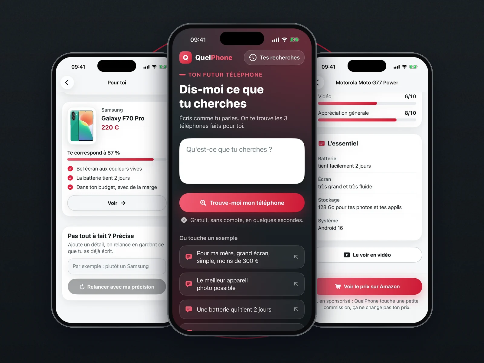 QuelPhone screens on iPhone